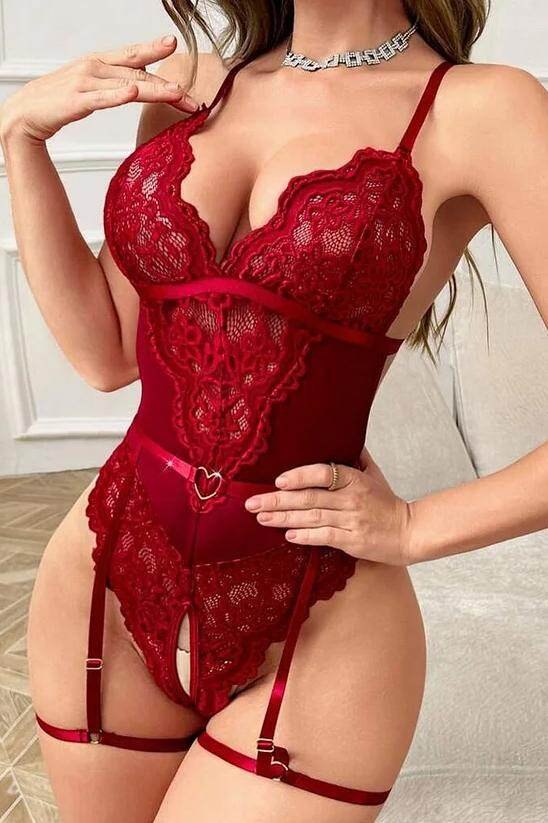Lace garter bodysuit, photo 1