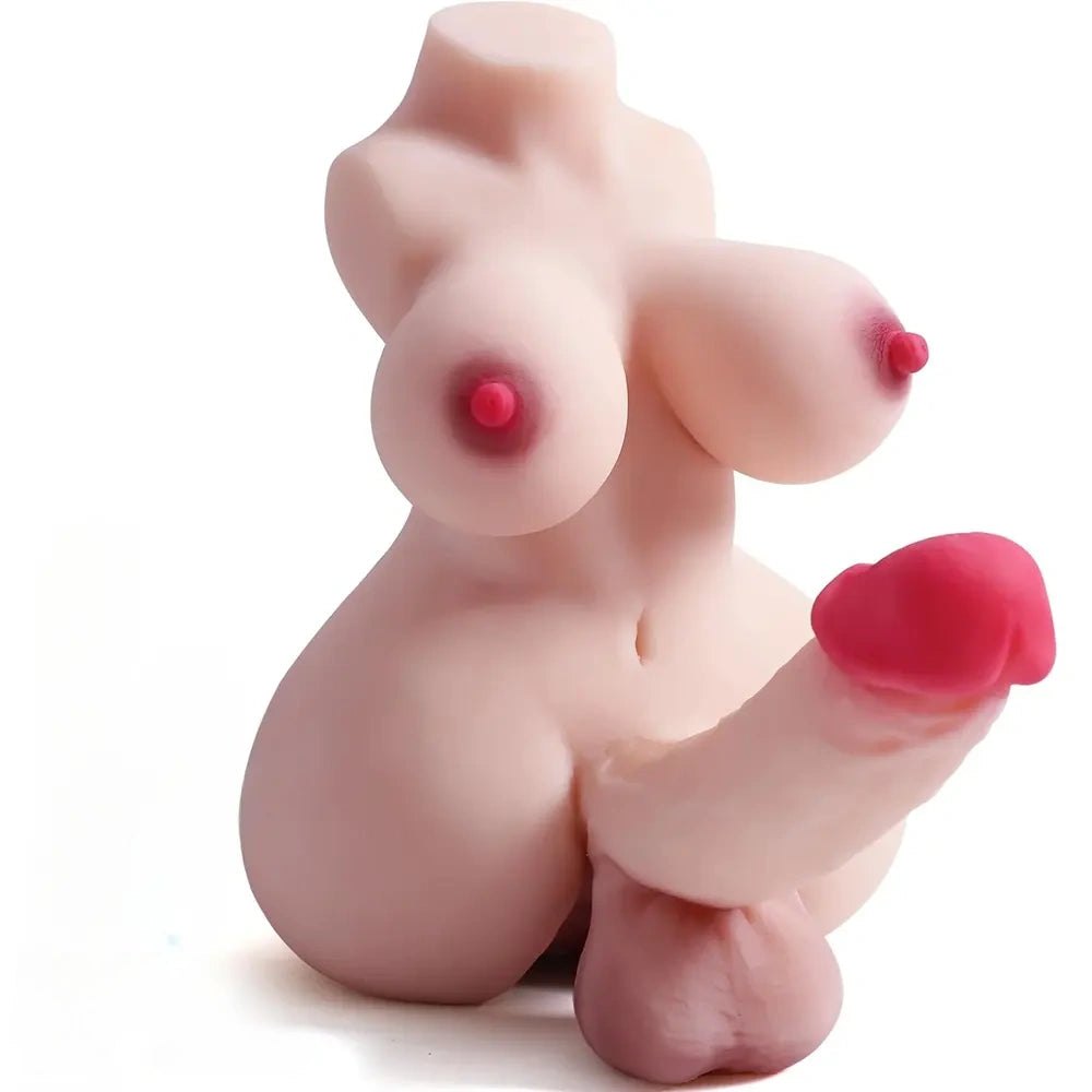 Flesh-tone mini torso with dildo attachment, photo 1