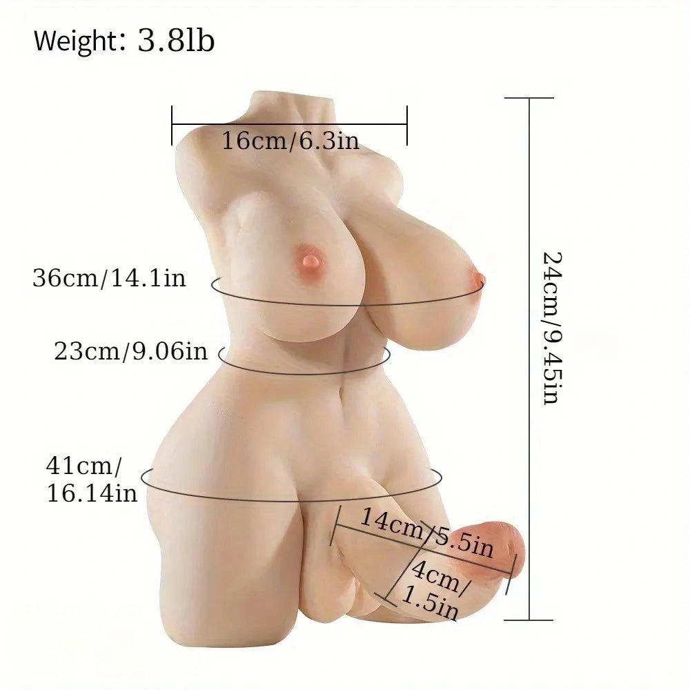 Flesh tone busty shemale silicone doll torso, photo 4