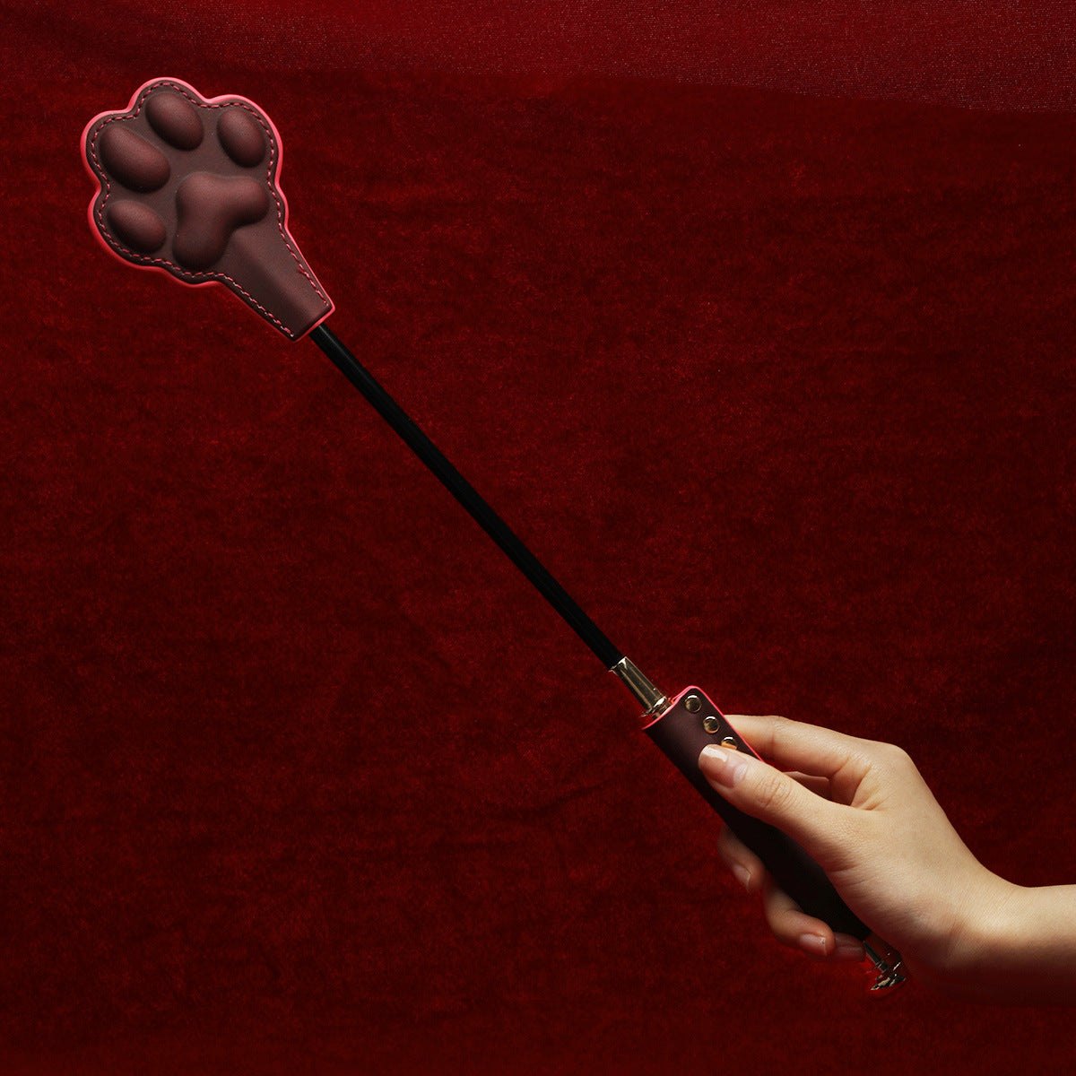 Burgundy butterfly pu leather paddle, photo 11