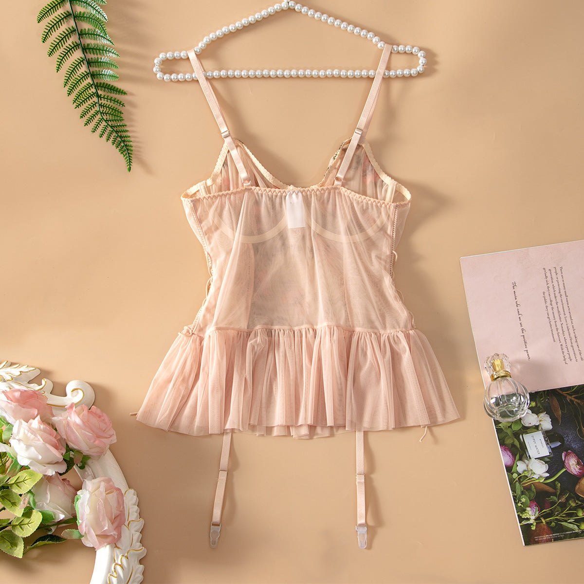 Butterfly embroidered mesh babydoll, photo 4