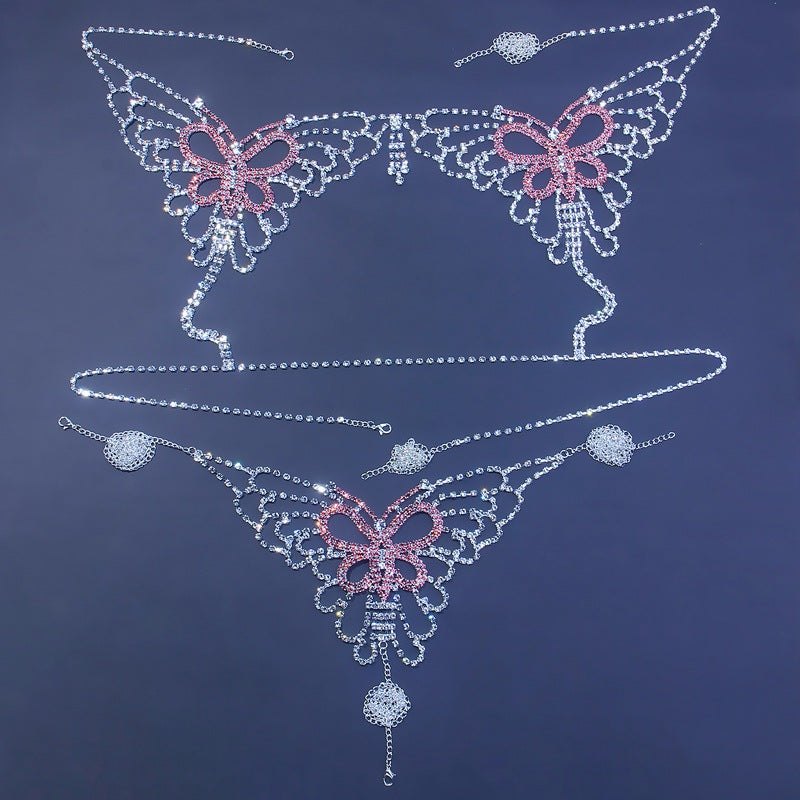 Butterfly rhinestone body chain accessory, photo 3