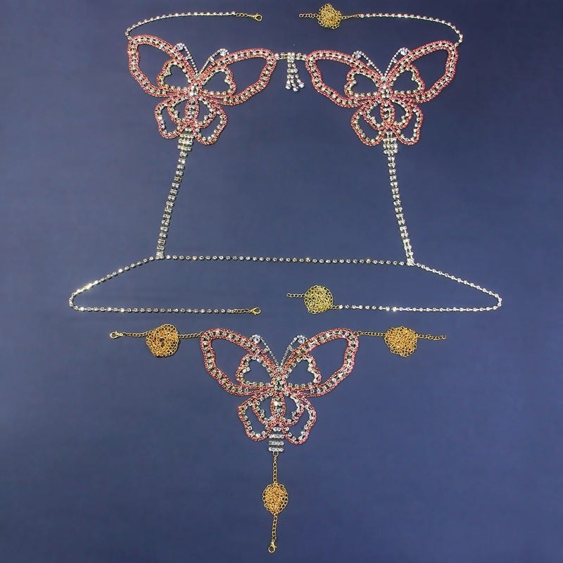 Butterfly rhinestone body chain accessory, photo 5