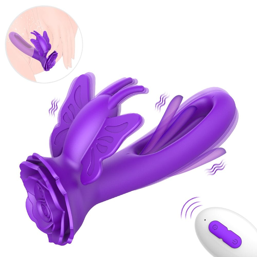 Purple butterfly rose rabbit vibrator
