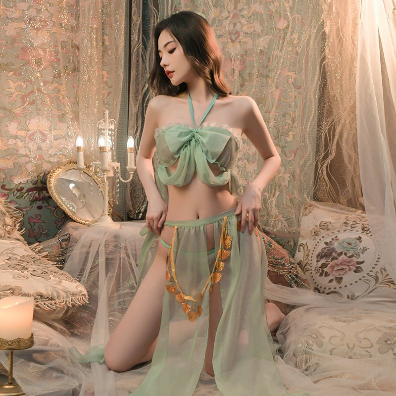 Butterfly strap sheer mesh cheongsam dress, photo 4