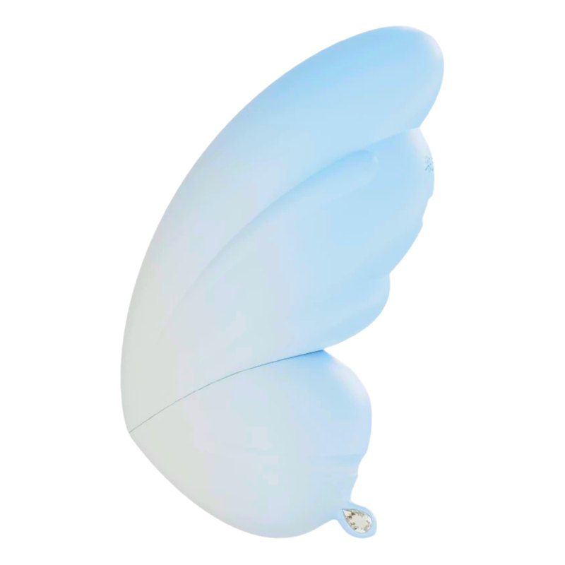 Blue butterfly wing clitoral suction vibrator