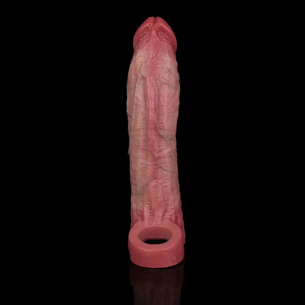 Flesh silicone vibrating dildo with control button, photo 7