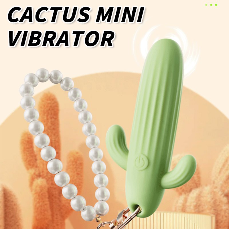 Cactus pendant mini vibrator with pearl chain, photo 2