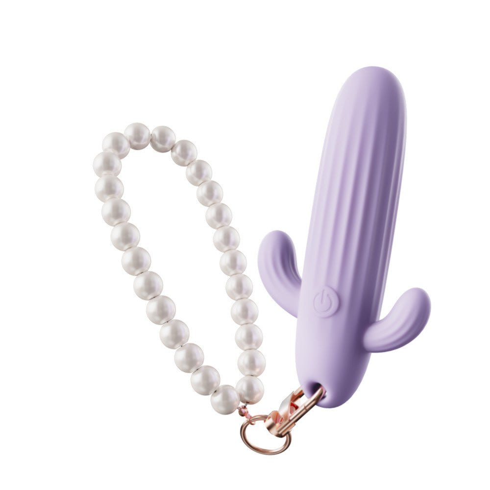 Cactus pendant mini vibrator with pearl chain, photo 6