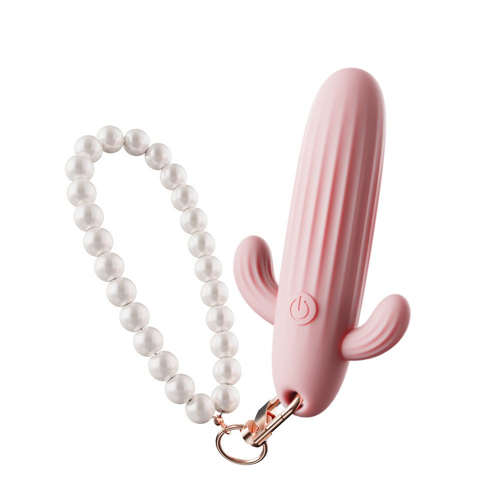 Cactus pendant mini vibrator with pearl chain, photo 7