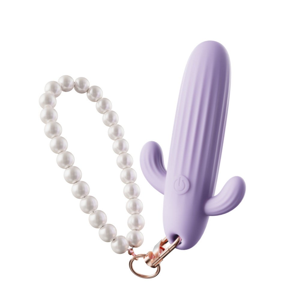 Cactus pendant mini vibrator with pearl chain, photo 8