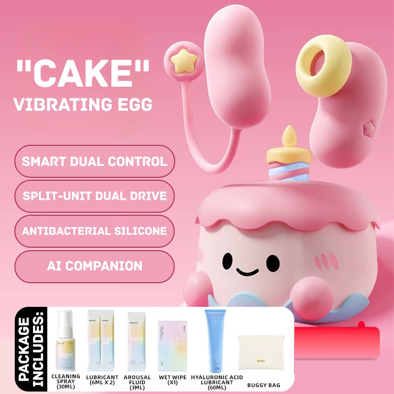 Pink cake-shaped suction egg vibrator set, photo 11