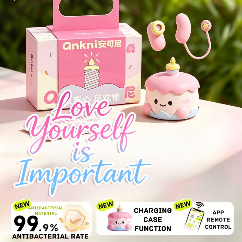 Pink cake-shaped suction egg vibrator set, photo 3