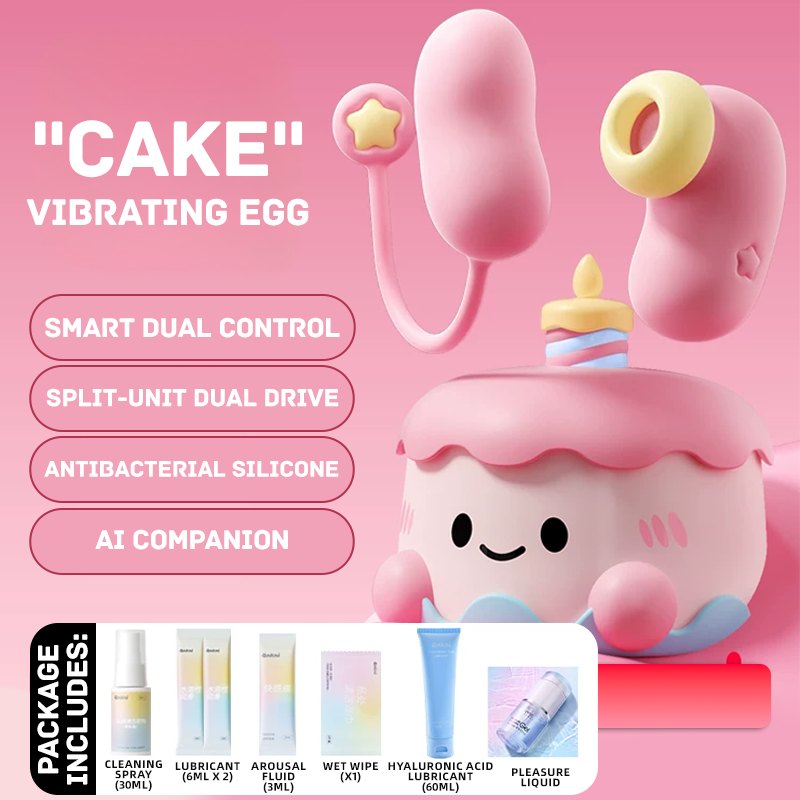 Pink cake-shaped suction egg vibrator set, photo 9