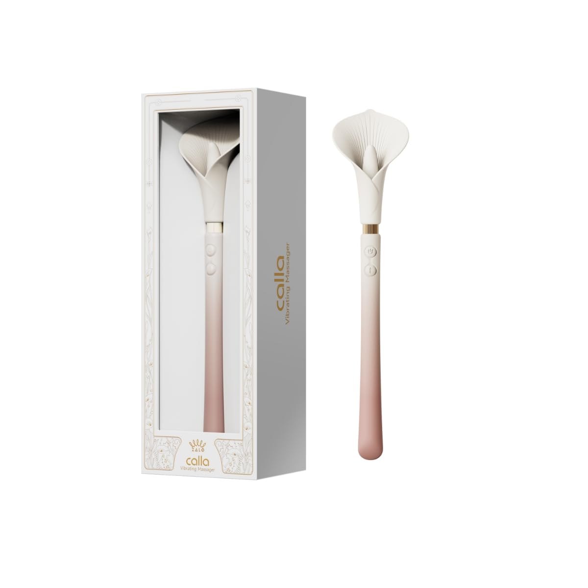 Calla lily-shaped dual-motor wand vibrator, photo 1