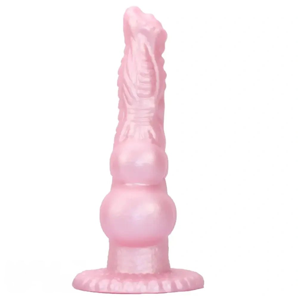 Pink silicone canine knot animal dildo, photo 13