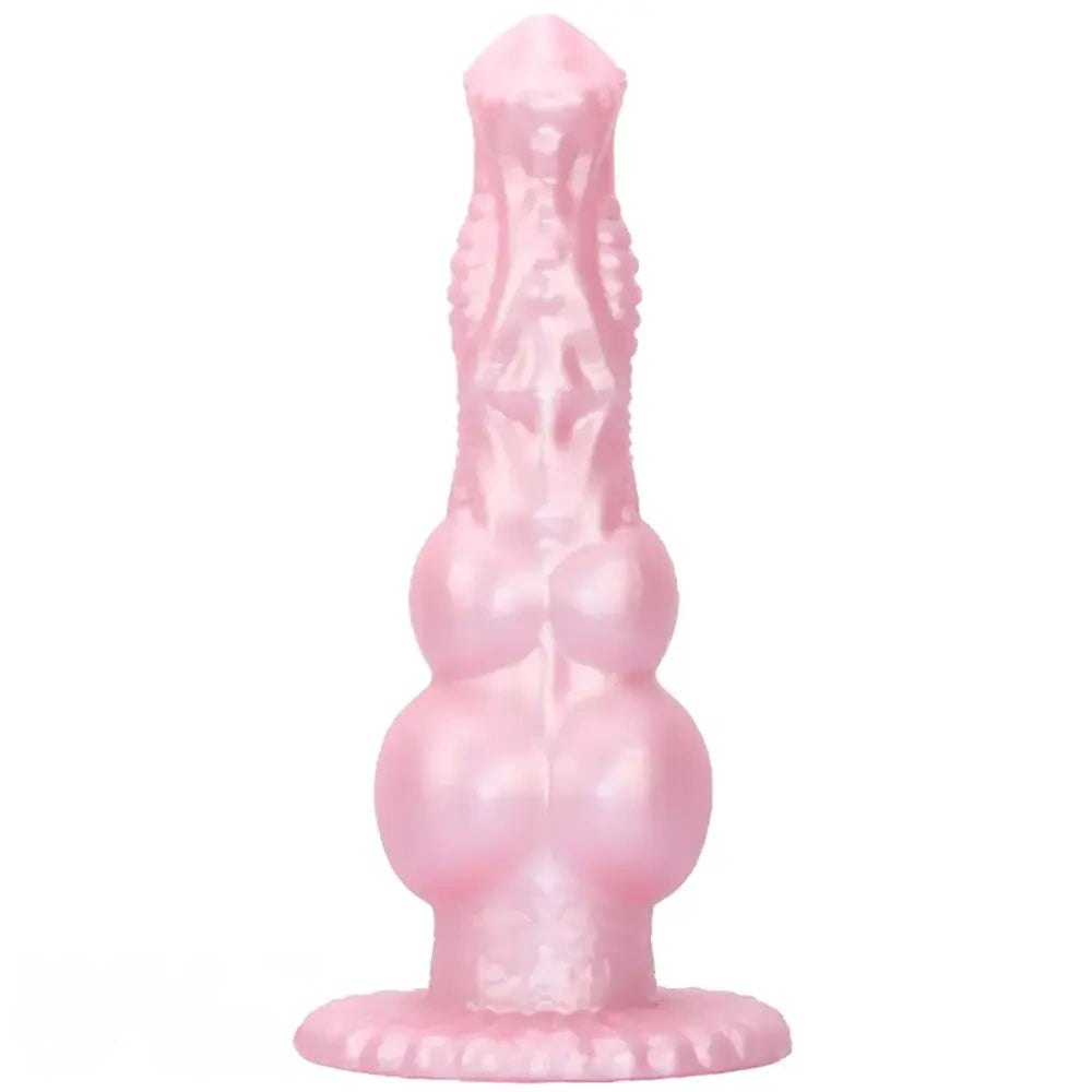 Pink silicone canine knot animal dildo, photo 8