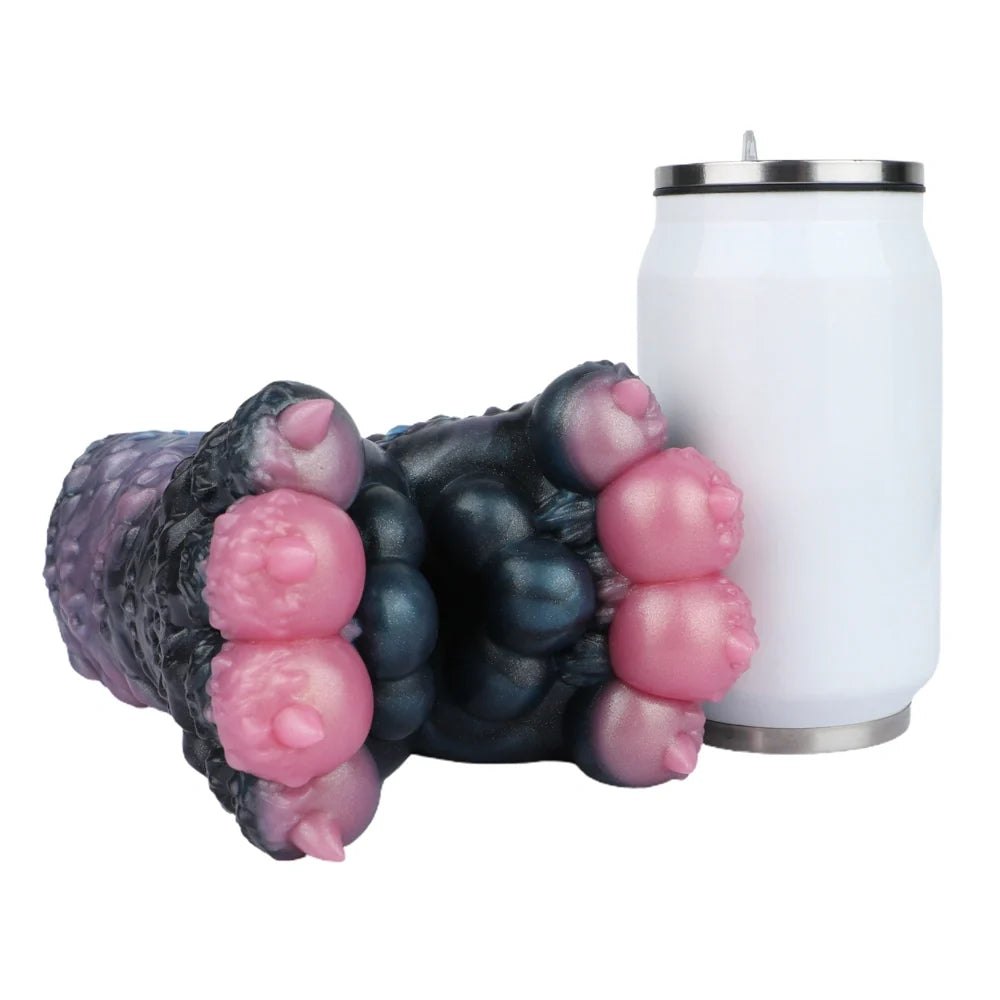 Midnight black canine paw masturbator with pink pads, photo 10