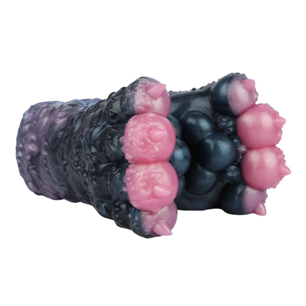 Midnight black canine paw masturbator with pink pads, photo 2
