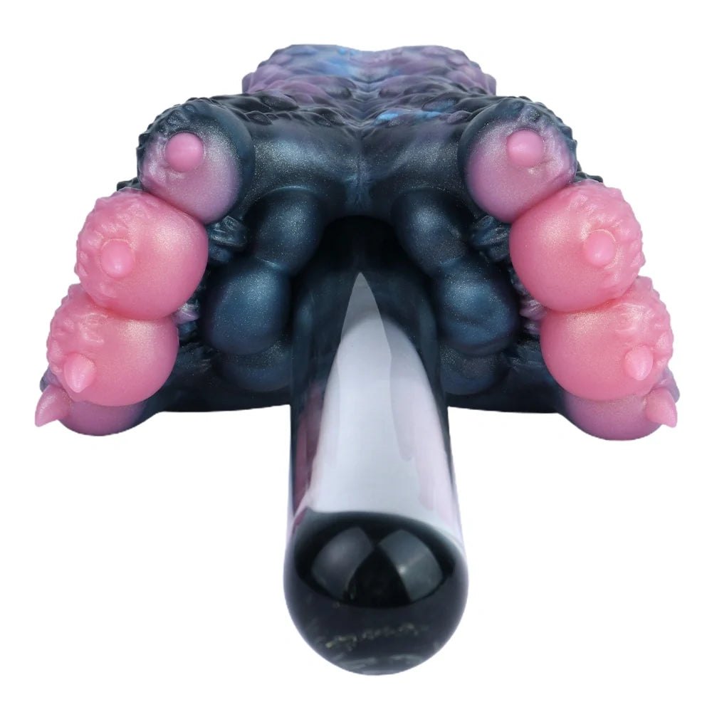 Midnight black canine paw masturbator with pink pads, photo 3