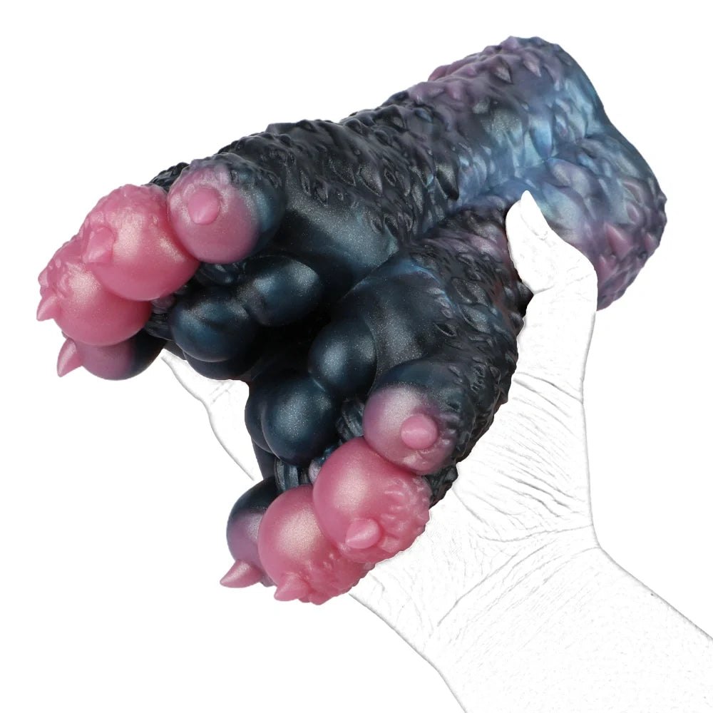 Midnight black canine paw masturbator with pink pads, photo 5