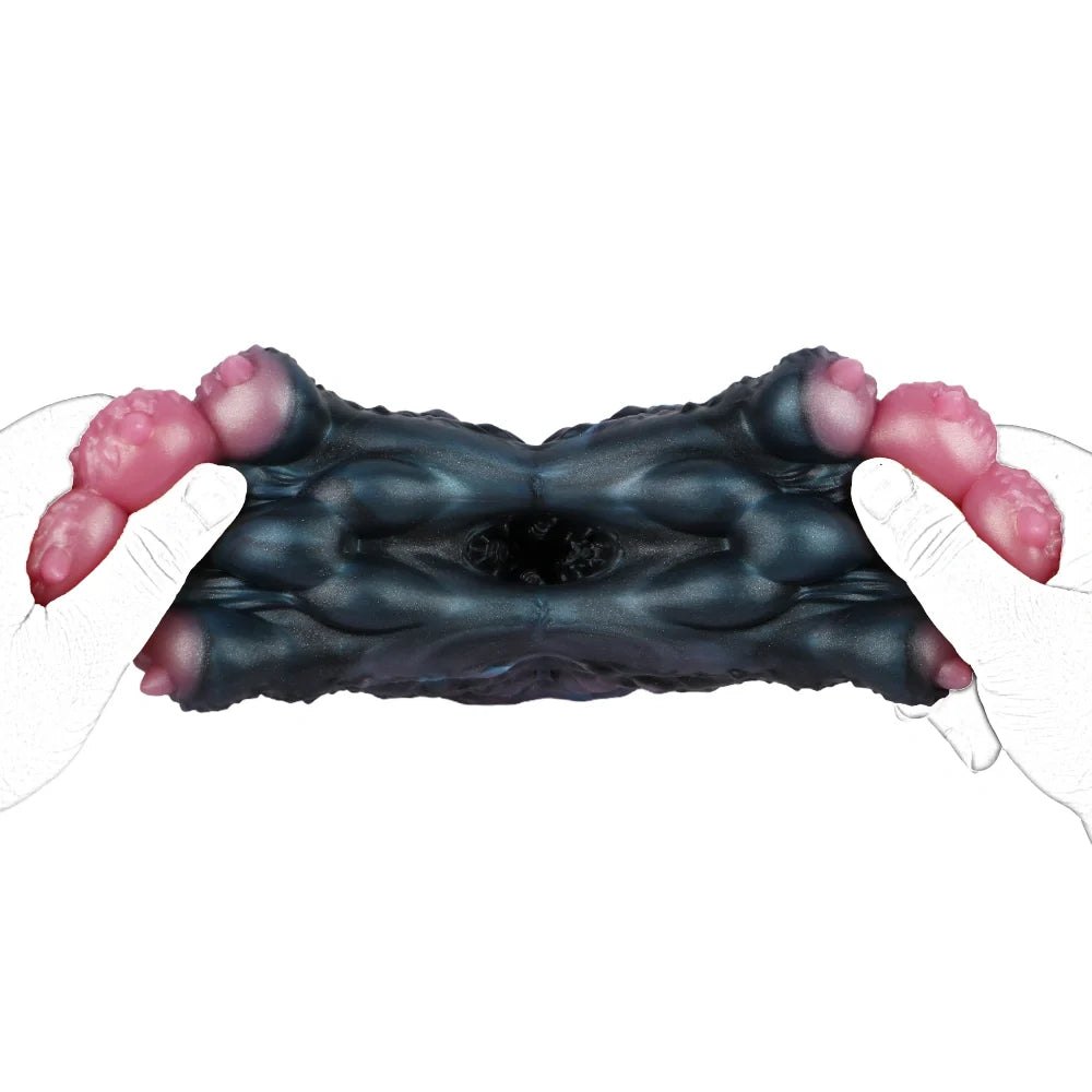 Midnight black canine paw masturbator with pink pads, photo 7