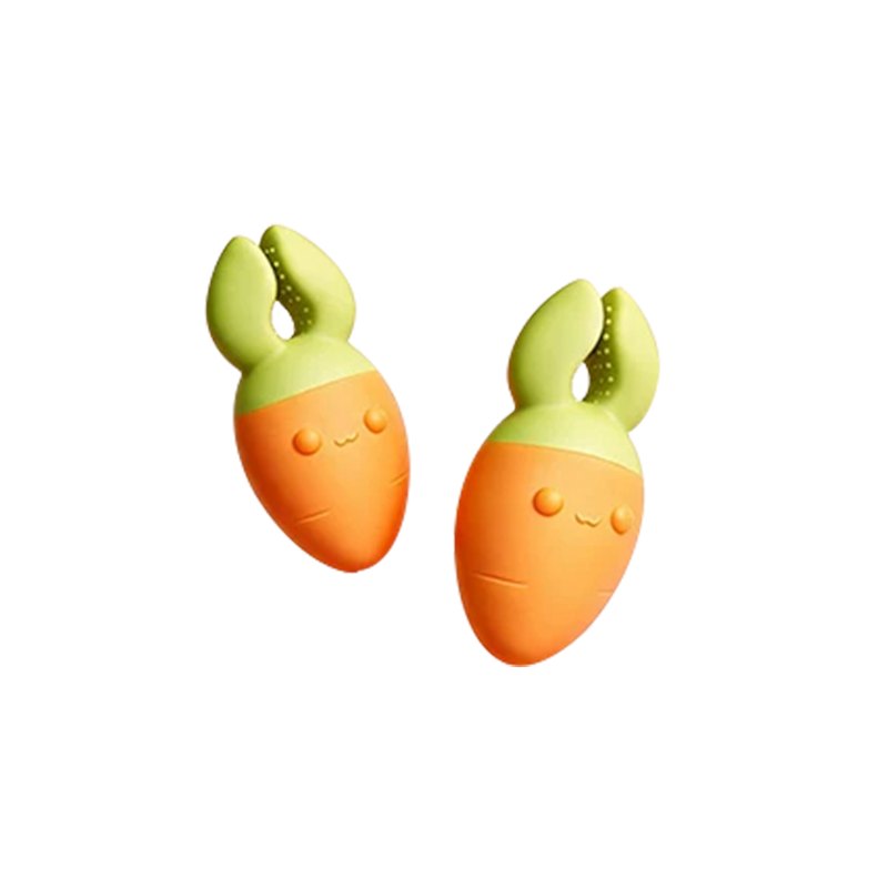 Orange carrot nipple and labia clamp vibrator pair, photo 7
