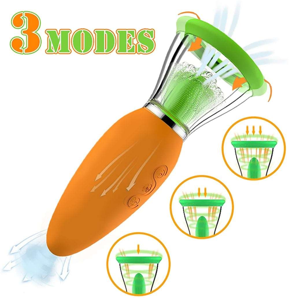 Orange and green carrot-shaped nipple sucker, photo 2
