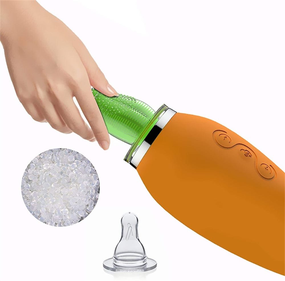 Orange and green carrot-shaped nipple sucker, photo 4