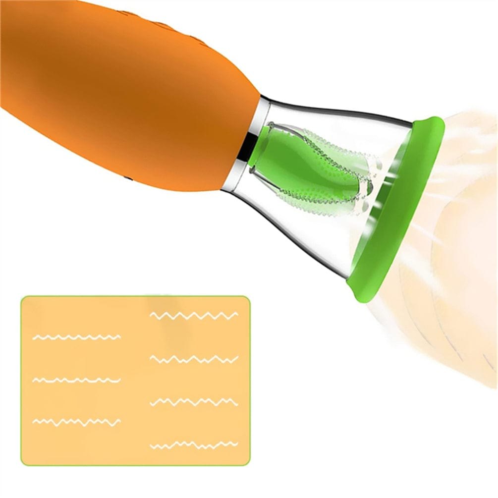 Orange and green carrot-shaped nipple sucker, photo 6