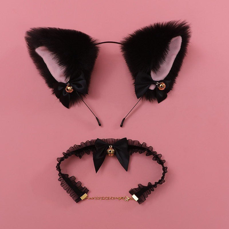Cat ear headband bell necklet set, photo 2