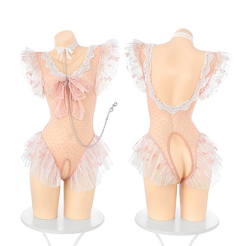 Cat ears open crotch mesh bodysuit, photo 7