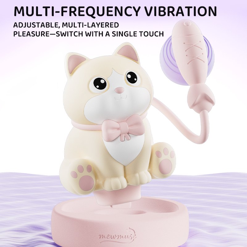 Pink and cream cat-shaped suction and G-spot vibrator, photo 5