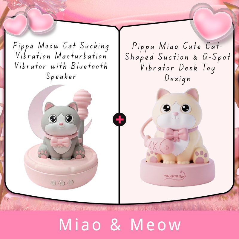 Pink and cream cat-shaped suction and G-spot vibrator, photo 7