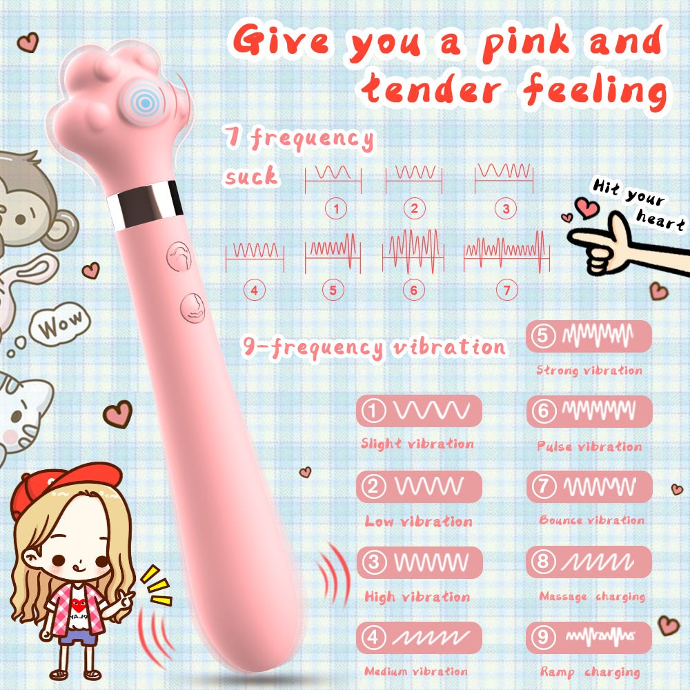 Pink cat paw clitoral vibrator, photo 3