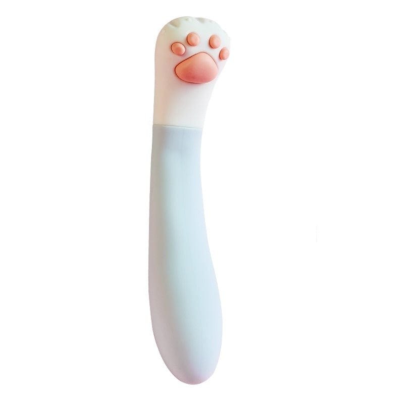 White and pink cat paw silicone g-spot vibrator, photo 8