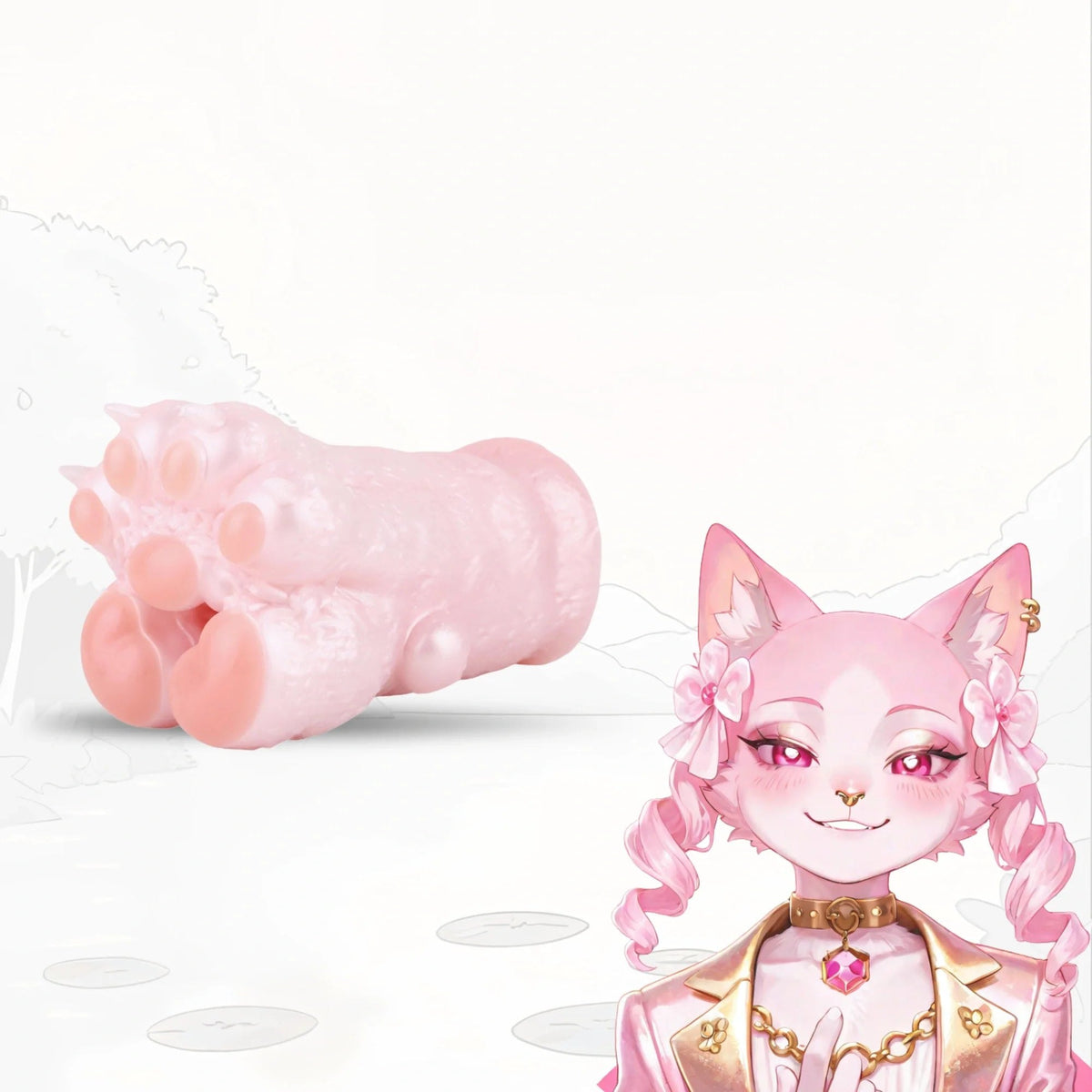 Pale pink nacre cat paw masturbator, photo 1