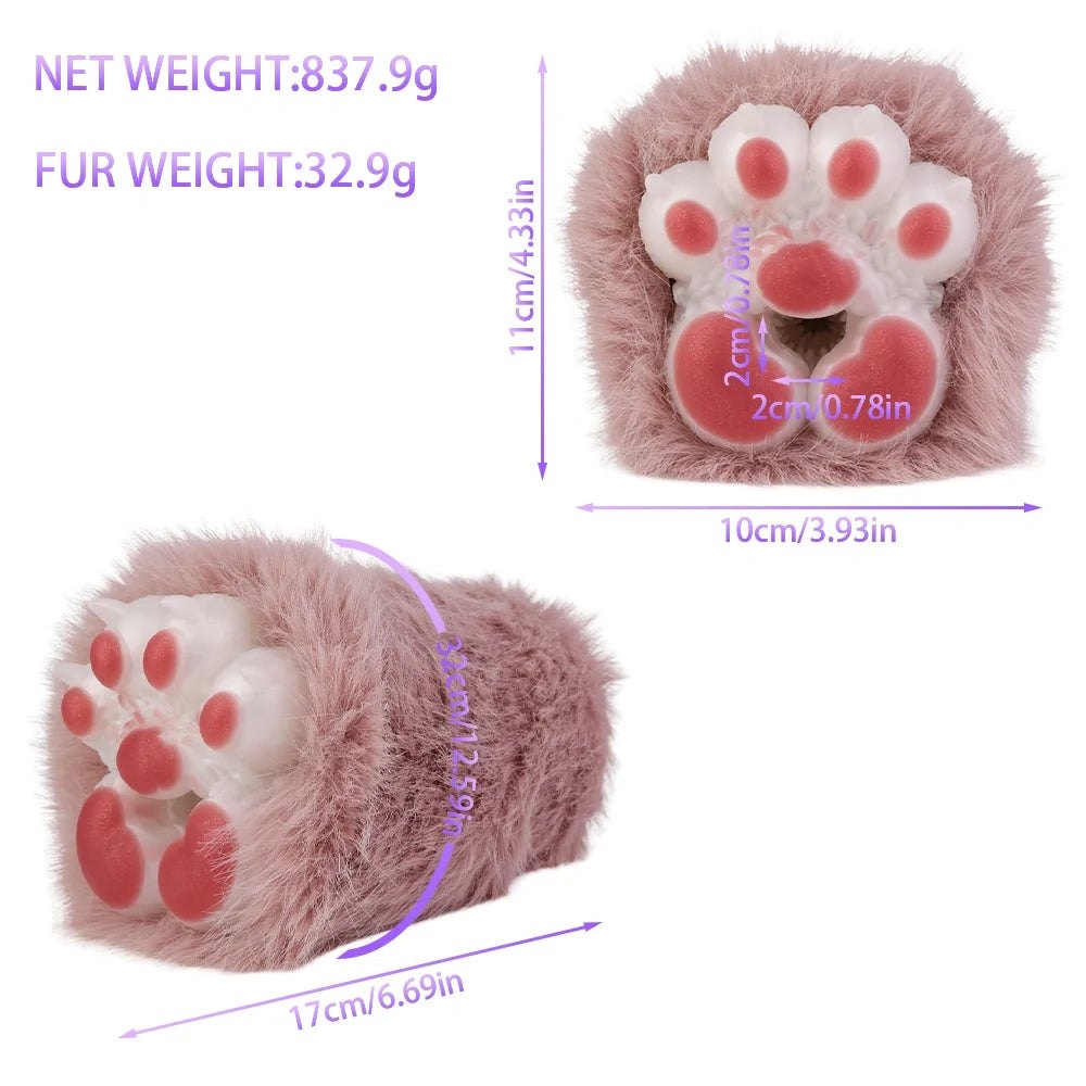 Rose mauve fur cat paw masturbator, photo 13