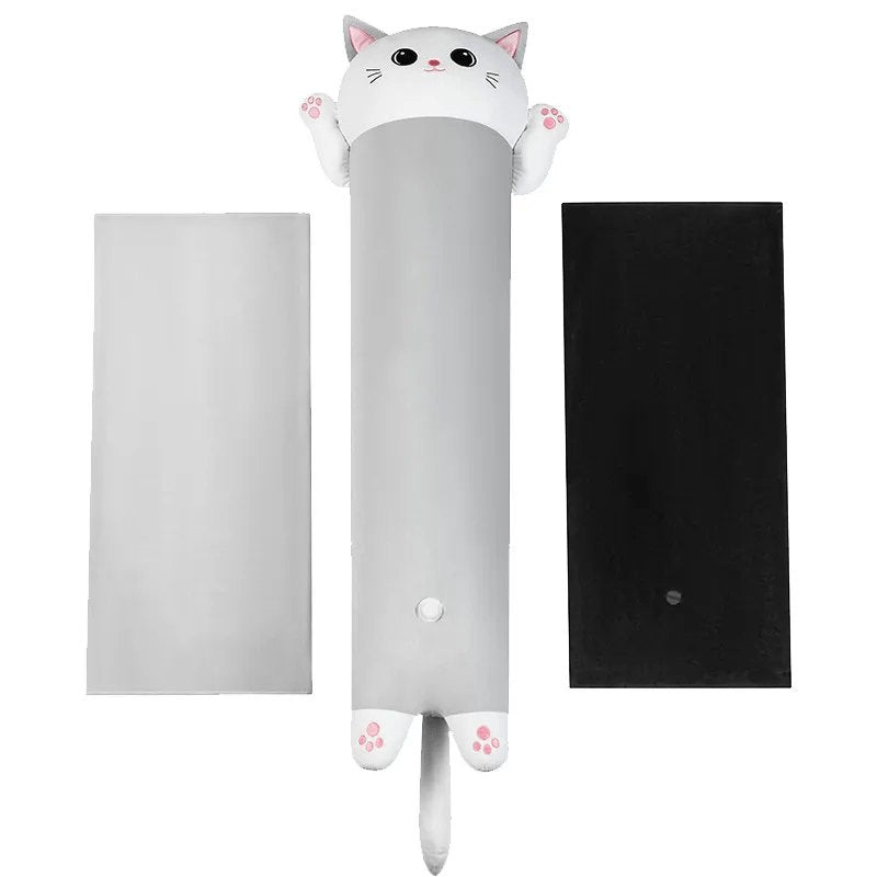White and gray cat plush thrusting pillow, photo 1