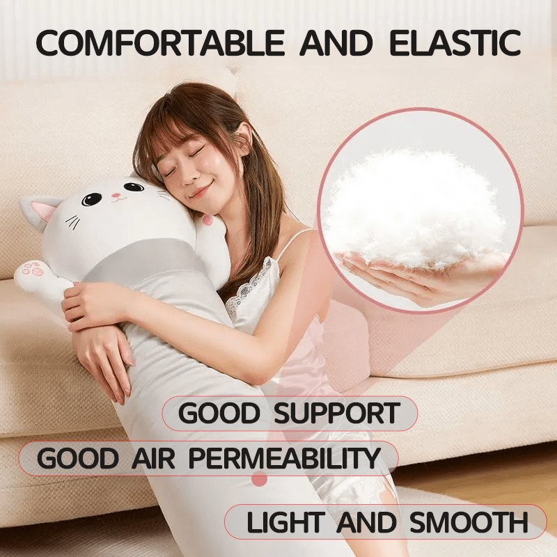 White and gray cat plush thrusting pillow, photo 6