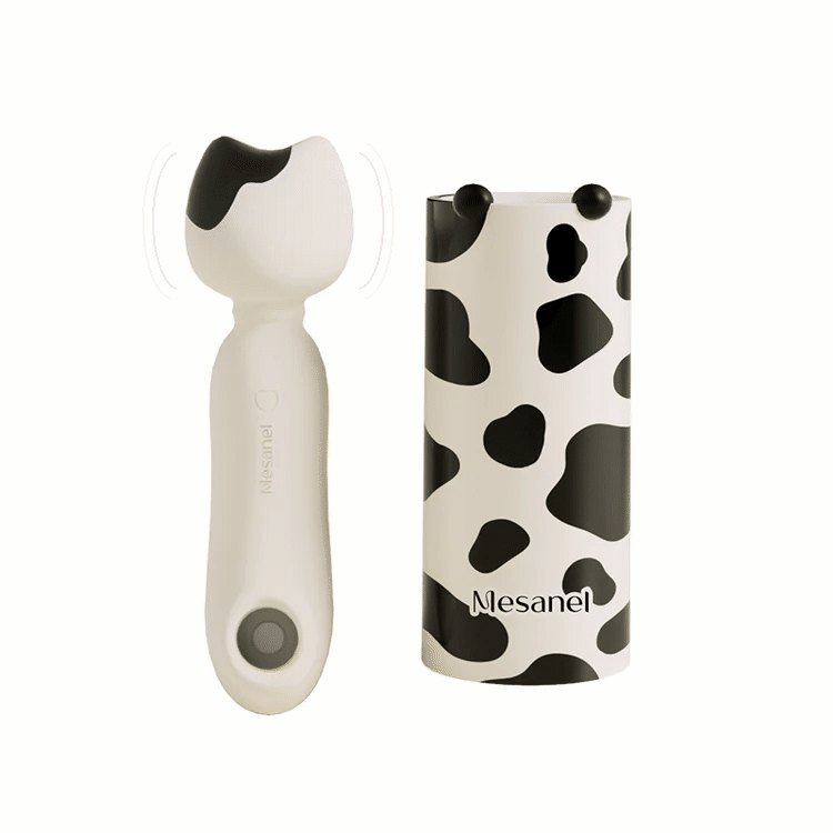 Black and white cat shaped silicone suction vibrator, photo 1