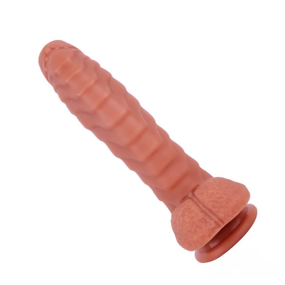 Ribbed caterpillar-texture fantasy dildo, photo 4