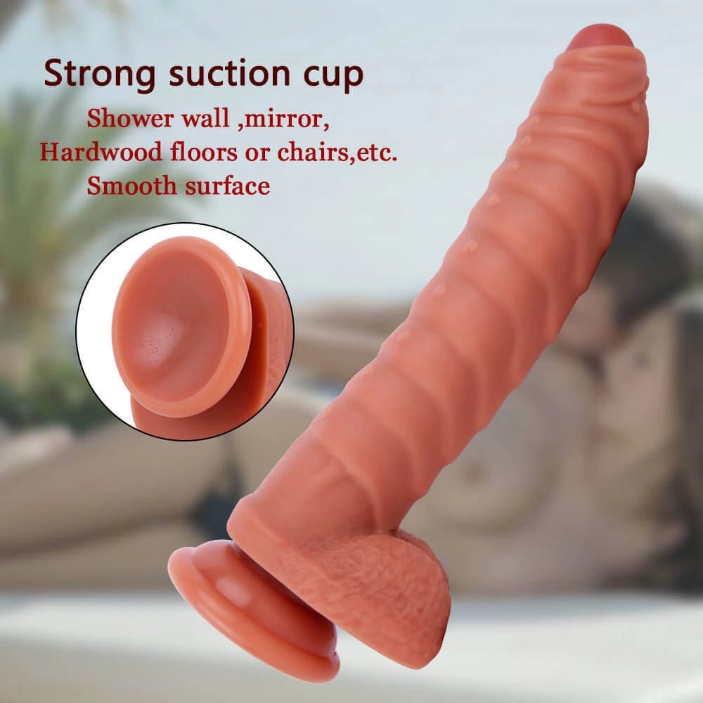 Ribbed caterpillar-texture fantasy dildo, photo 6