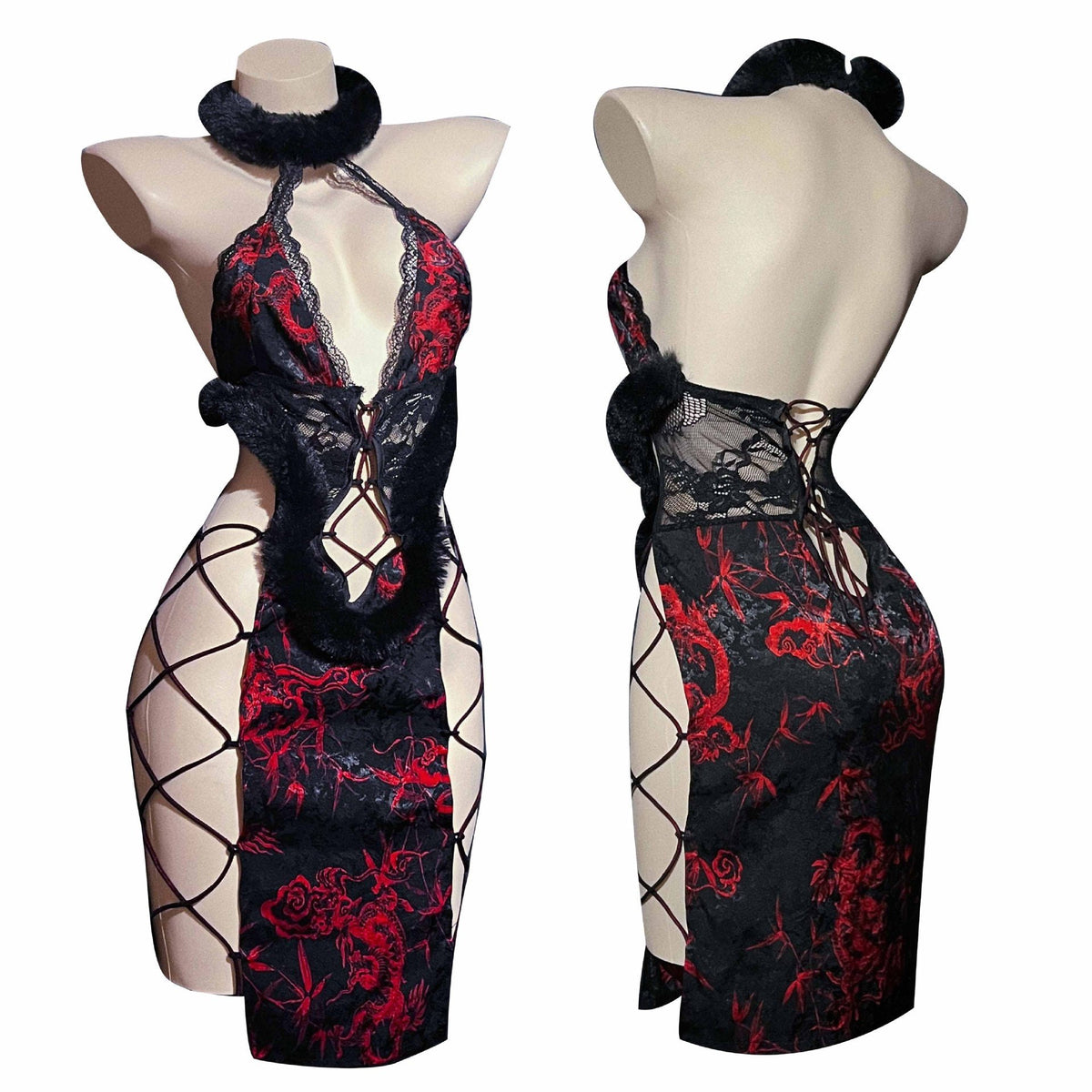 Cheongsam halter flame embroidery bodysuit, photo 11