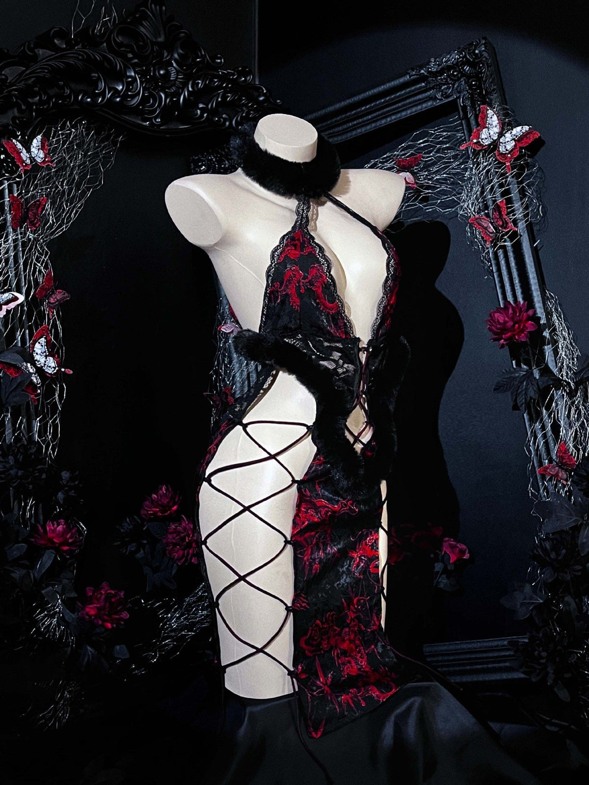 Cheongsam halter flame embroidery bodysuit, photo 9