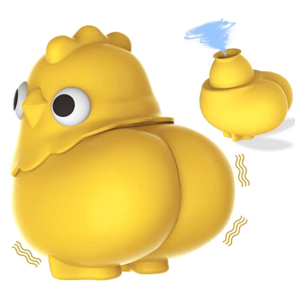 Yellow chicken shaped suction vibrator, photo 1