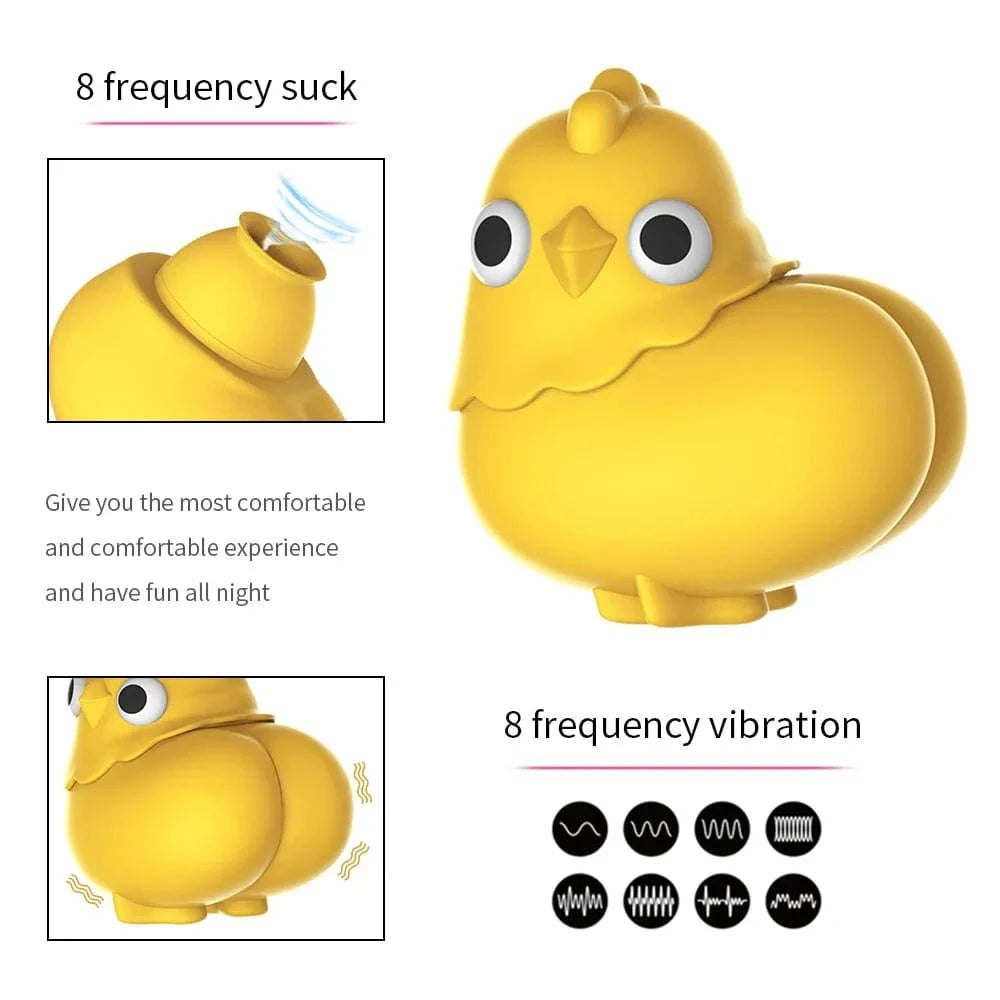 Yellow chicken shaped suction vibrator, photo 2