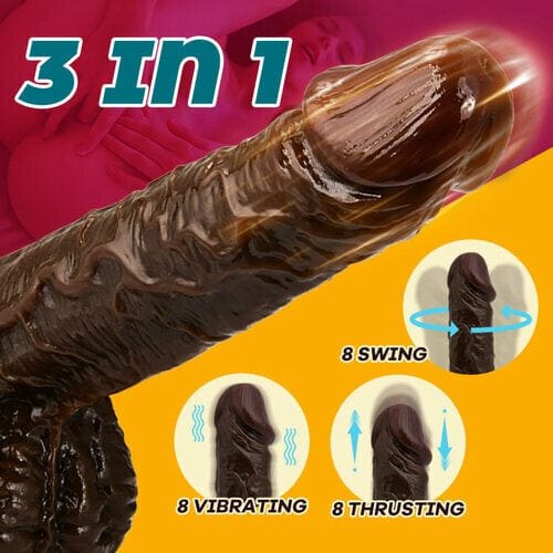 Brown realistic chimp thrusting vibrating dildo, photo 4