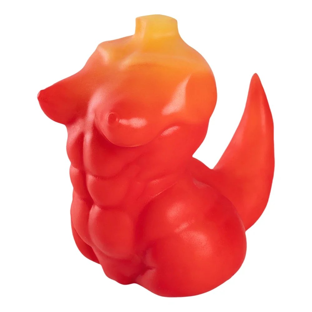Red-orange furry muscle tail torso, photo 1