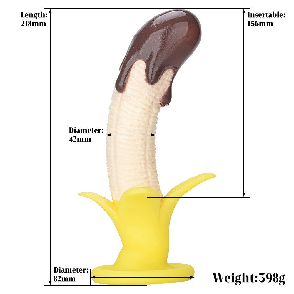Banana chocolate-dipped banana silicone dildo